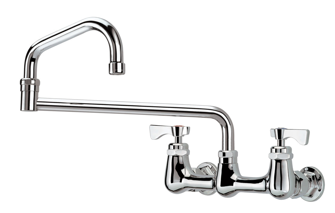 Krowne 14-818L, Royal Series 8" Center Wall Mount Faucet with 18" Jointed Spout