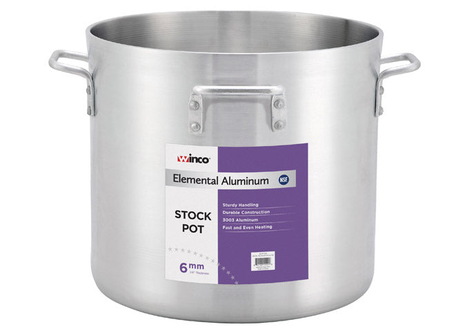 Winco ALHP-120, Elemental Aluminum, 120 Qt Stock Pot w/4 Handles, 6mm