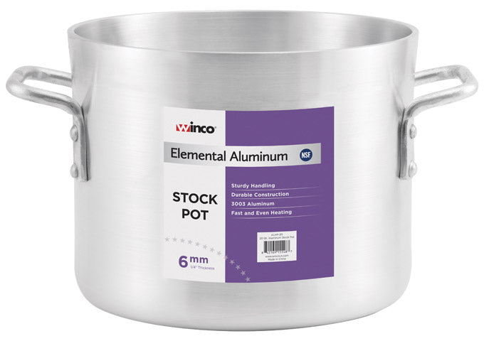 Winco ALHP-40, Elemental Aluminum, 40 Qt Stock Pot, 6mm