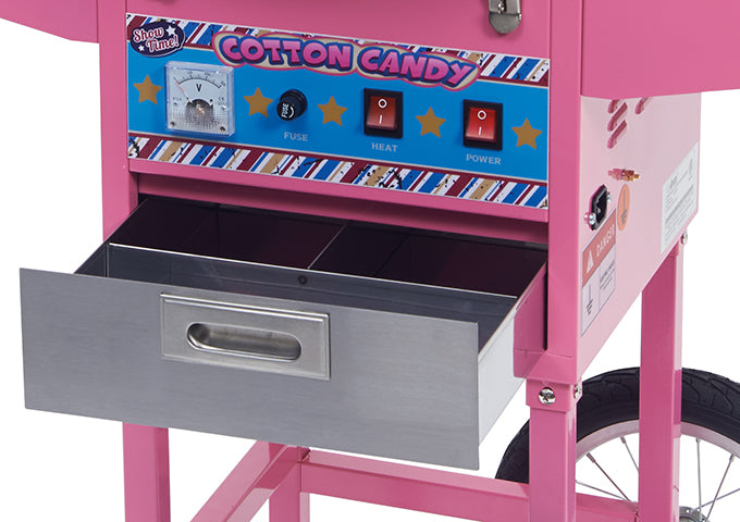 Winco CCM-28M, Show Time Cotton Candy Machine with 20.5" S/S Bowl and Cart - 1080W