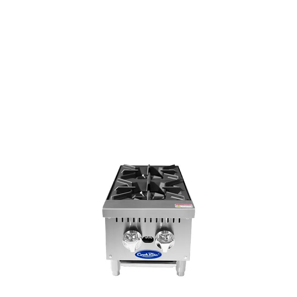 thumbnail interactive-video image 1 of 2-Burner Gas Range Hot Plate – Countertop Commercial – Propane/LP – Avantco CAG-R-2-12 1 of 4