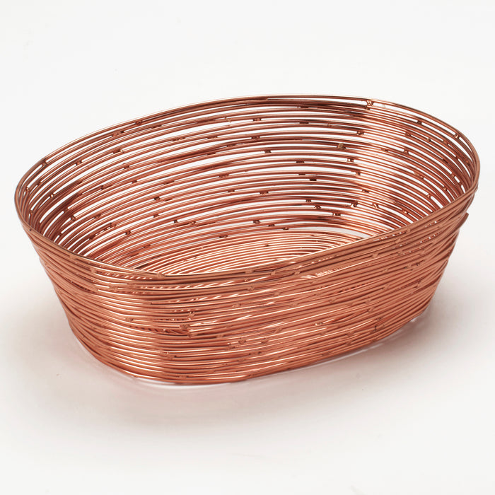 Copper Wire Oval Bread Basket- 8.6 Inch x 6 Inch