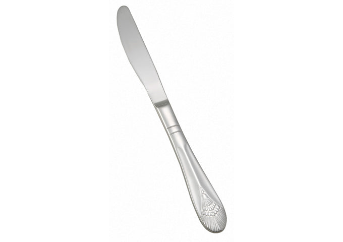 WINCO Peacock 0031-08 Extra Heavy Weight Stainless Steel Dinner Knife - 8-3/4"