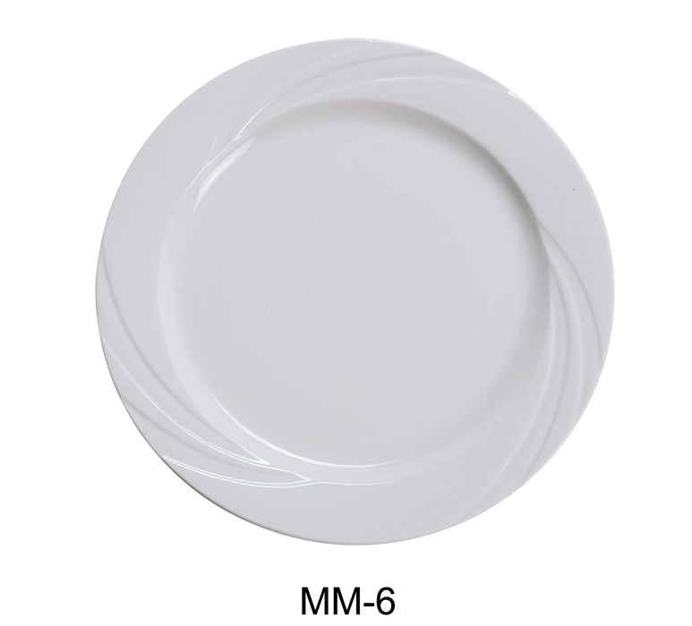 Yanco MM-6 Miami 6.25″ Bread Plate, Bone White, Pack of 36, China