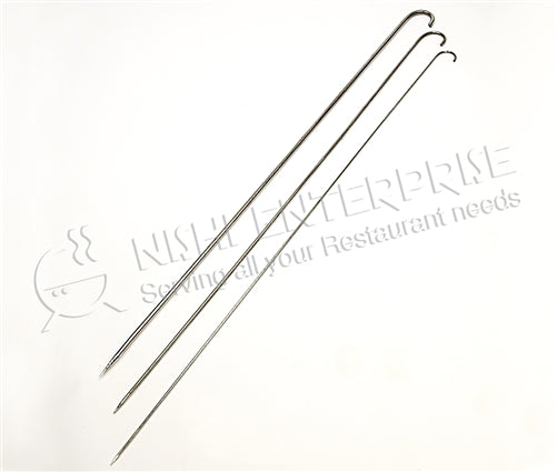 Stainless Steel Tandoor Oven BBQ Skewers for Paneer, Fish, Vegetables, Kebab - Round - 4mm Thick