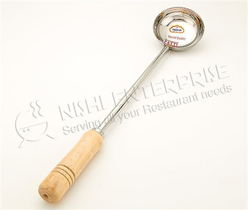 5 Oz. Stainless Steel Ladle / Scoop with 14 Inches (35.6 cm) Long Wooden Handle- 19.5 Inches (49.5 cm)