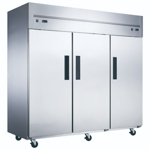 Dukers D83ARF Top Mount Dual Zone 3-Door Commercial Reach-in Refrigerator & Freezer