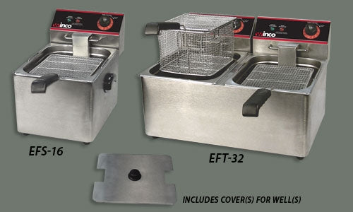 Winco EFT-32 Electric Deep Fryer, Double Well, Stainless Steel