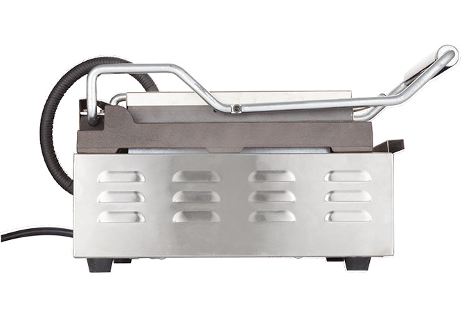 Winco EPG-1C Single Electric Panini Grill with 14-in Ribbed Plate, Stainless Steel