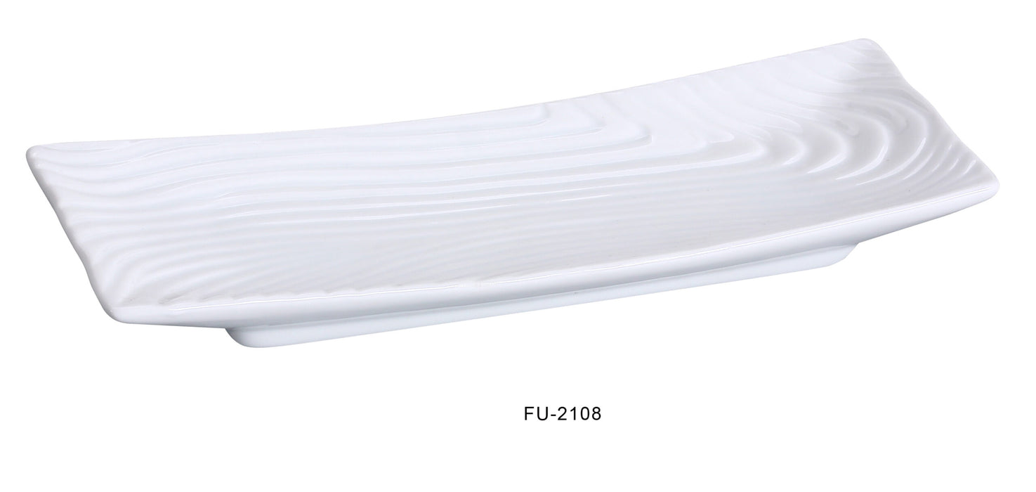 Yanco FU-2108 Fuji Rectangular Plate, 8″ Length x 3.125″ Width, China, Bone White, Pack of 36