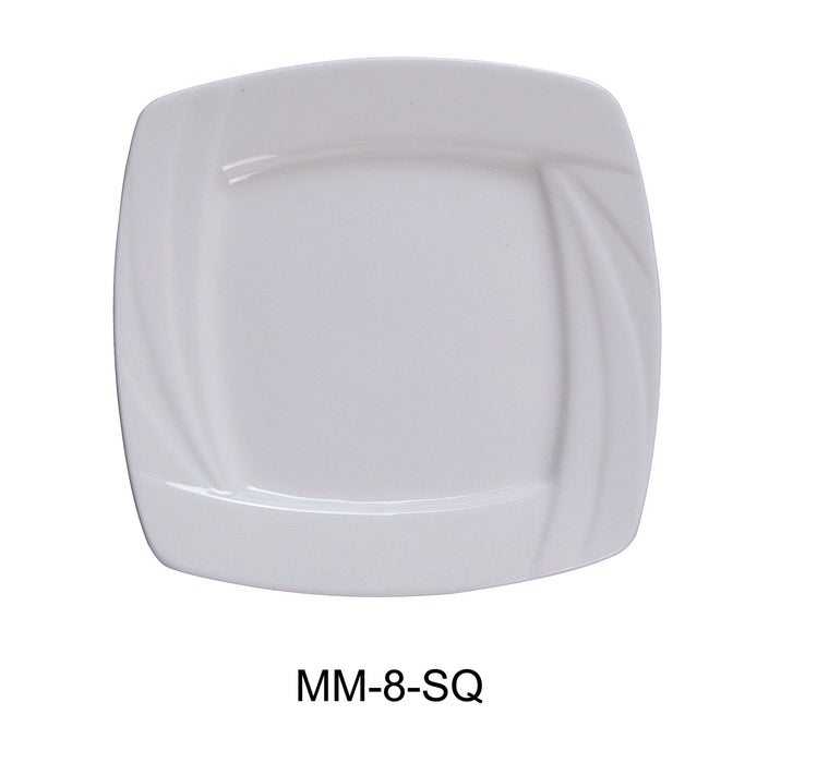 Yanco MM-8-SQ Miami 8″ Square Plate, China, Bone White, Pack of 36