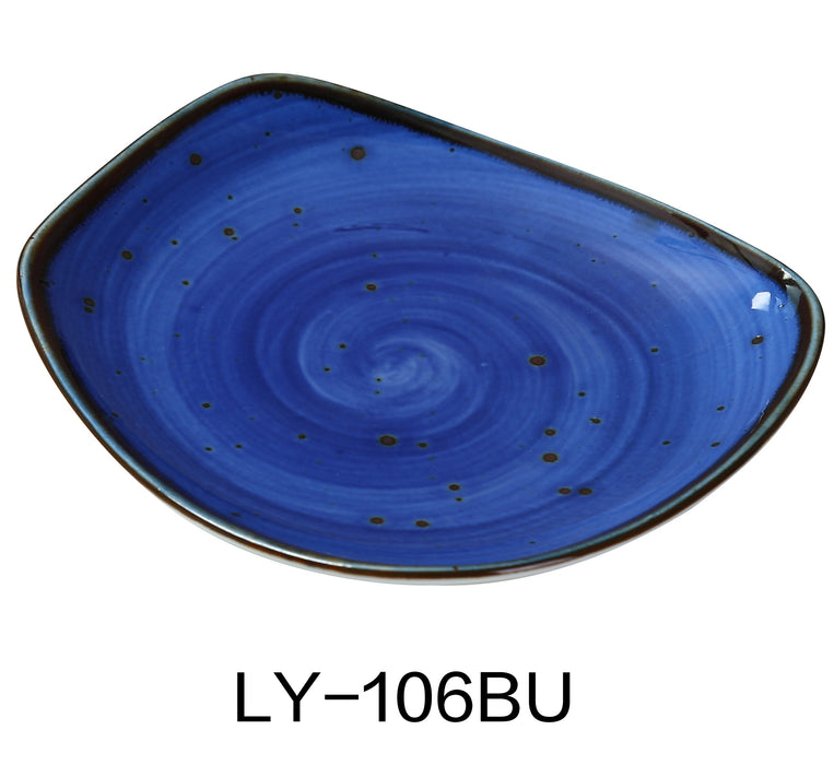 Yanco LY-106BU Lyon 5 3/4" x 3/4" Plate, Blue, Reactive Glaze, China, Pack of 36