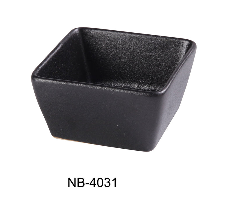 Yanco NB-4031 3 1/8″ X 3″ X 1 3/4″ SQUARE SAUCE DISH 3 OZ Ceramic Noble Black Condiment Server, Pack of 48, Chinaware
