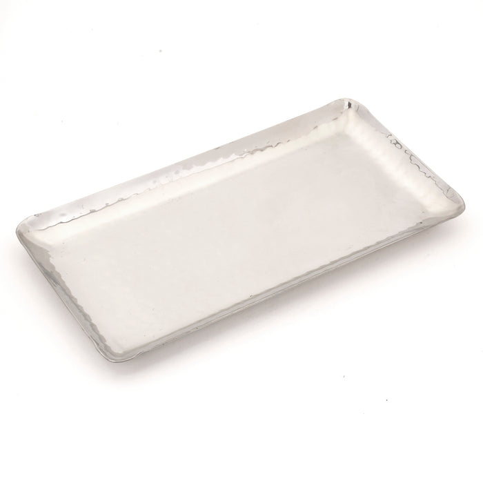 Hammered Stainless Steel Rectangular Platter - 12 Inches (30.5 cm) x 6 Inches (15.2 cm)