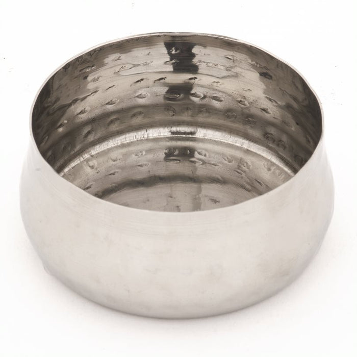 Hammered Stainless Steel Curved Katori Bowl - 5 Oz. (148 ml)