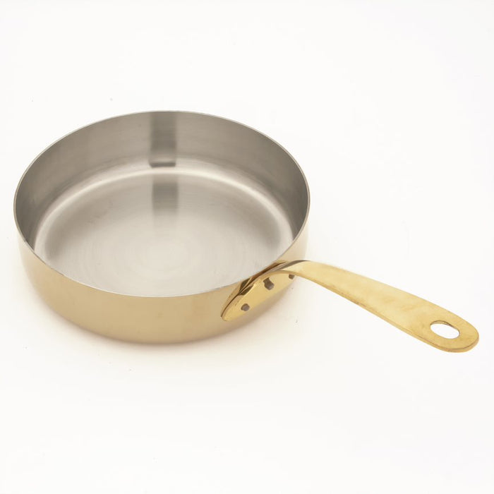 Stainless Steel Gold Fry Pan with Brass Handle - 18 Oz. (540 ml)