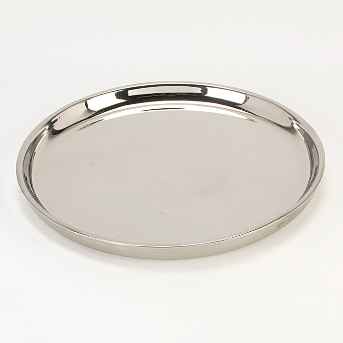 Double Wall Stainless Steel Dinner / Appetizer Plate - 10.25 Inches (26 cm)