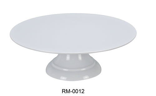 Yanco RM-0012 Rome Cake Stand, 12" Diameter, 4.125" Height, Melamine, White Color, Pack of 6