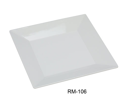 Yanco RM-106 Rome 6" Square Plate, Melamine, White Color, Pack of 48