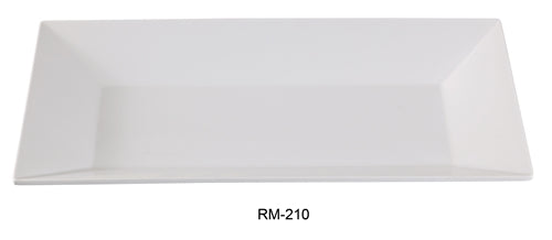 Yanco RM-210 Rome Rectangular Plate, 10" Length, 6" Width, Melamine, White Color, Pack of 24