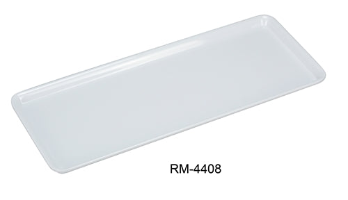 Yanco RM-4408 Rome Rectangular Plate, 15.5" Length, 6" Width, Melamine, White Color, Pack of 24
