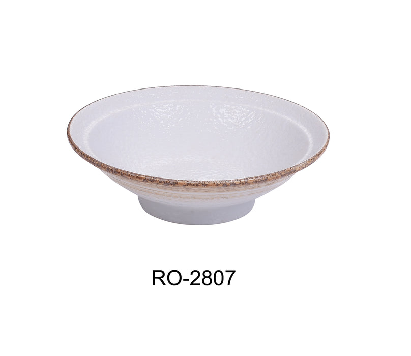 Yanco RO-2807 ROCKEYE-2 7 3/4" x 2 1/4" Ramen Bowl, 16 Oz, China, Round, White & Brown, Pack of 12