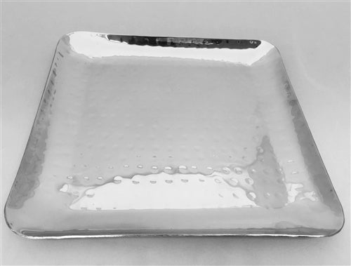 Square Hammered Stainless Steel Platter 12 inch