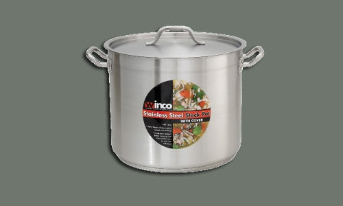 Winco SST-12 Stainless Steel Stock Pot with Cover- 12 Qt.