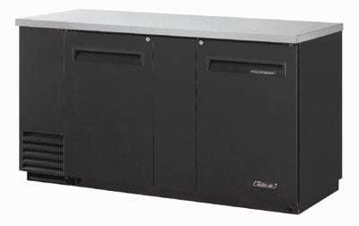 Turbo Air TBB-3SBD-N6 Back Bar Cooler With 2-Solid Doors & Locks, Black & Stainless