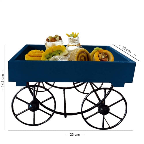 Appetizer serving Wooden Trolley Platter