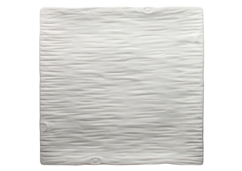 Winco WDP002-206 Square platter 12", Creamy White, Dalmata, China