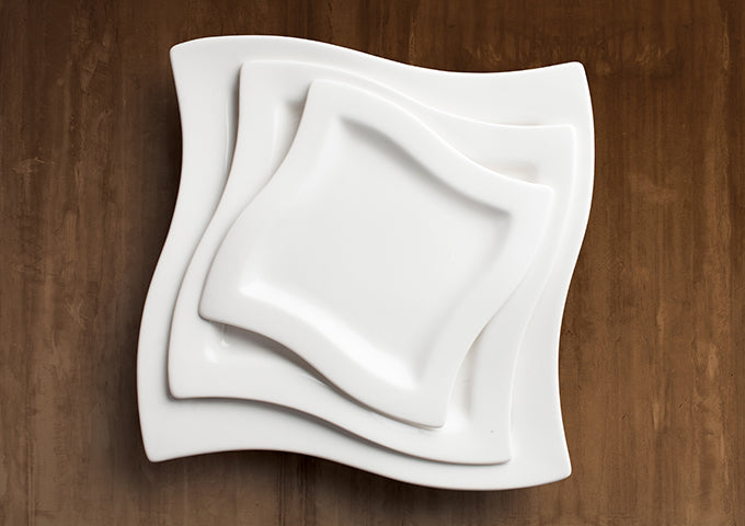 Winco Cramont WDP011-103 Bright White Square Plate 9.25", China