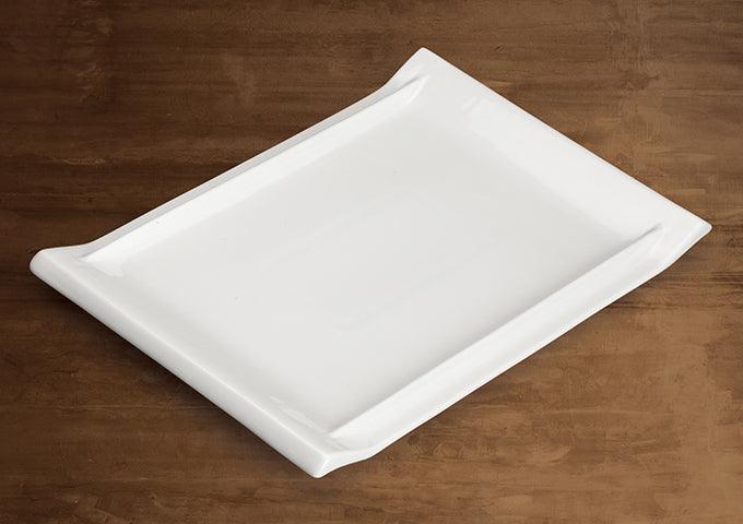 Winco Tallaro China Bright White Rectangular Platter 10-1/8" x 7", WDP017-111