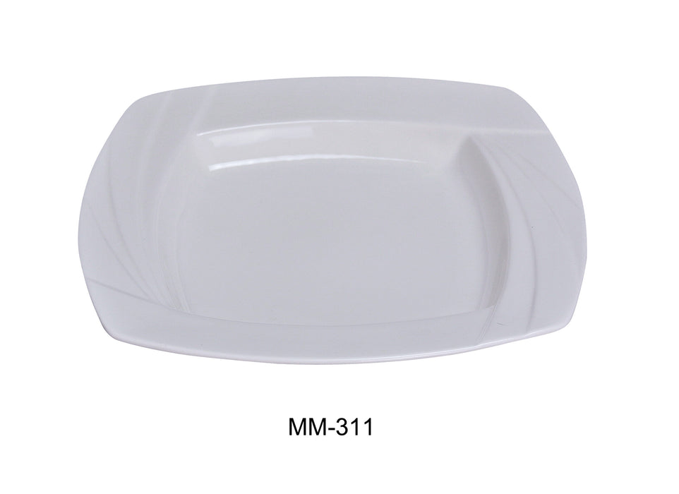 Yanco MM-311 Miami 11″ Square Pasta Bowl, 24 Oz Capacity, China, Bone White, Pack of 12