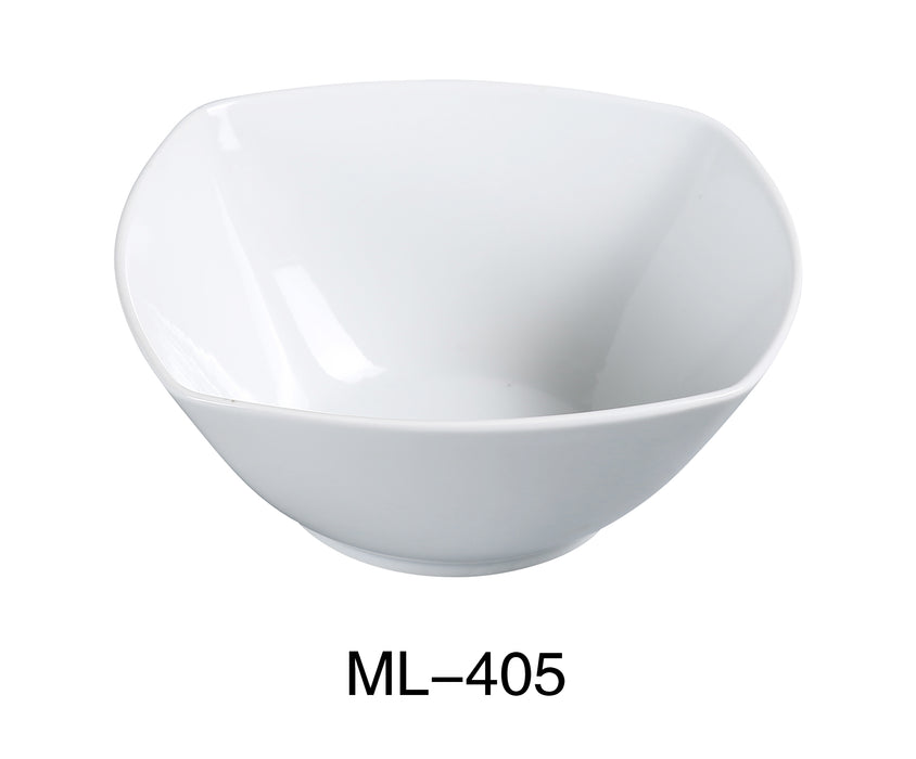 Yanco ML-405 5.25″ Square Salad Bowl, 12 oz Capacity, China, Super White, Pack of 36