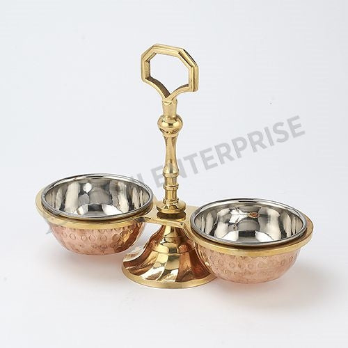 Copper/Stainless Steel Pickle Stand - 2 Bowls