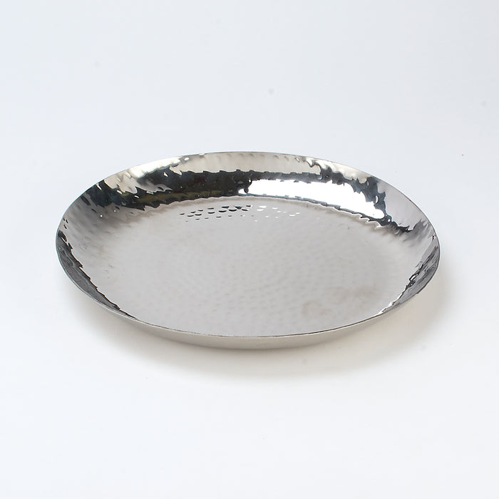 Hammered Stainless Steel Dinner Plate 10 Inches (25.4 cm)