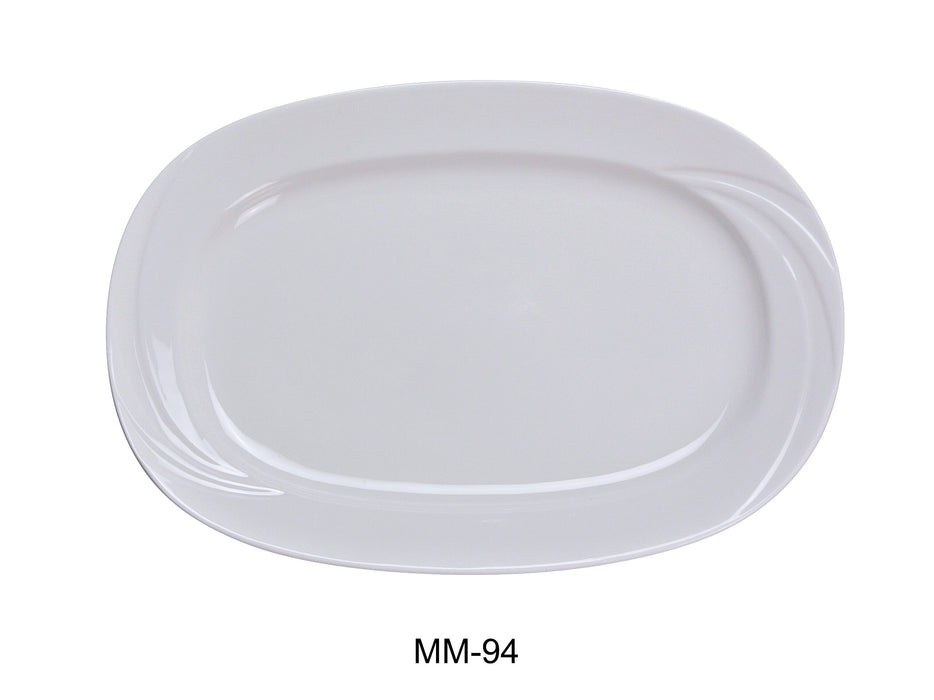 Yanco MM-94 Miami Rectangular Platter, 14″ Length x 10″ Width, China, Bone White, Pack of 12