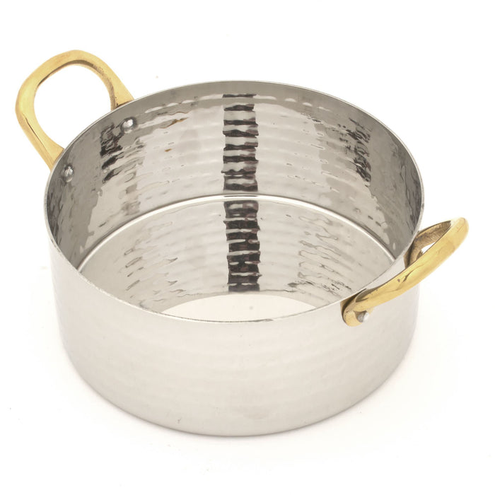 Hammered Stainless Steel Serving Bowl Sauce Pan- 30 Oz.