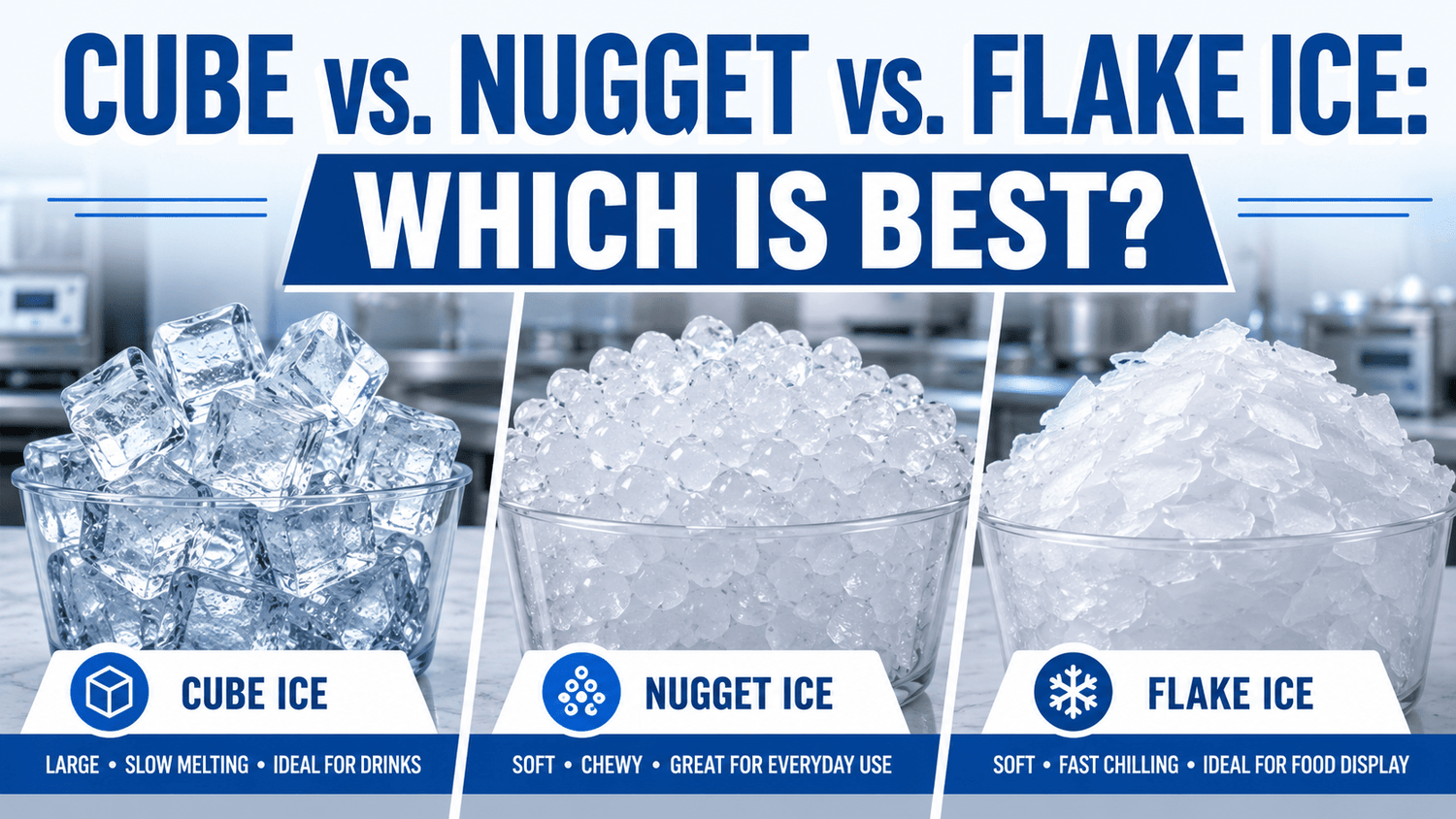 Cube vs. Nugget vs. Flake Ice: Which Is Best? - Nishi Enterprise Inc