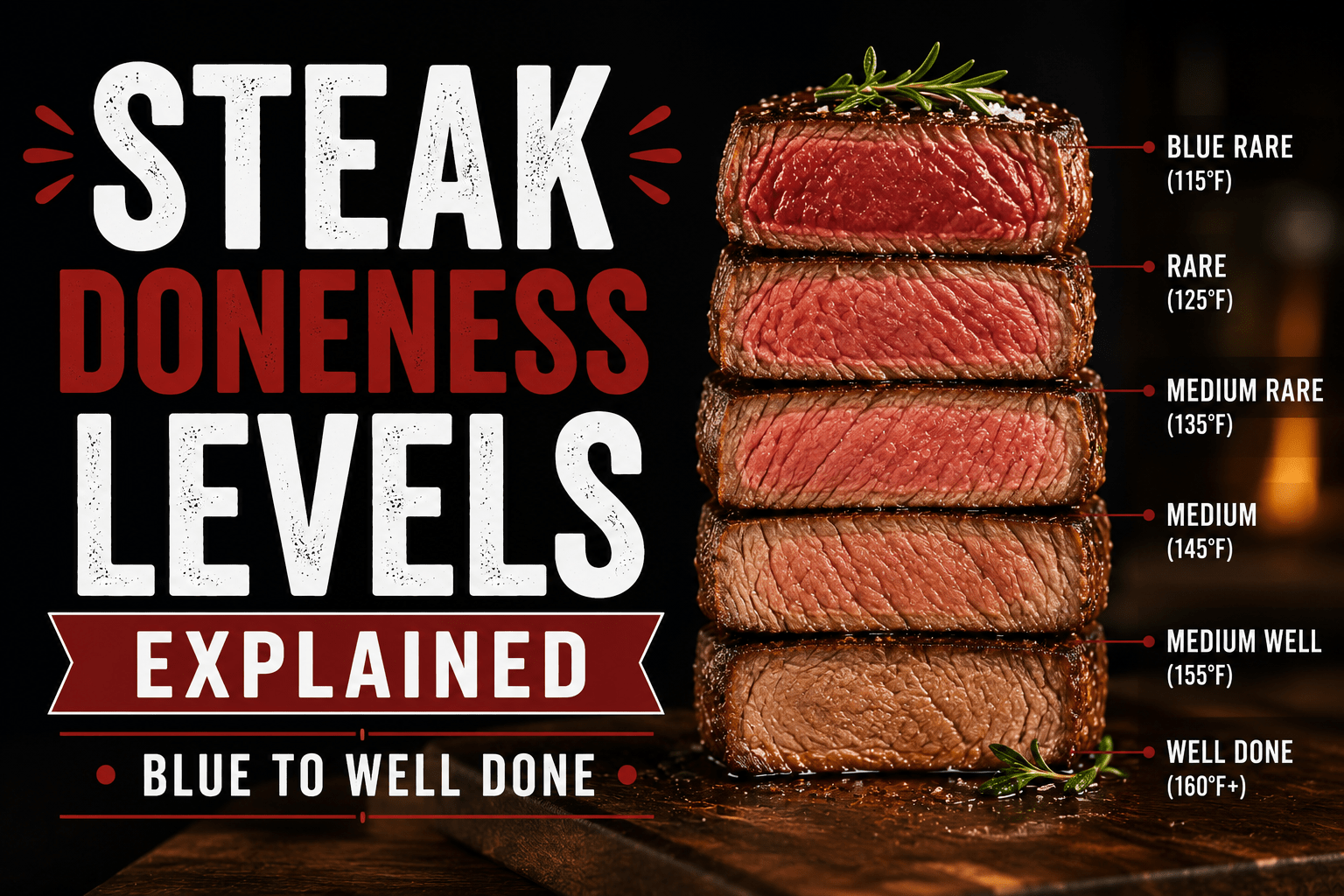 Steak Doneness Levels Explained: Blue to Well Done
