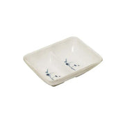Thunder Group 0002BB, 1 1/2 OZ, 3 5/8" X 2 3/4" DIVIDED SAUCE DISH, BLUE BAMBOO, Melamine, NSF, Case Pack of 12