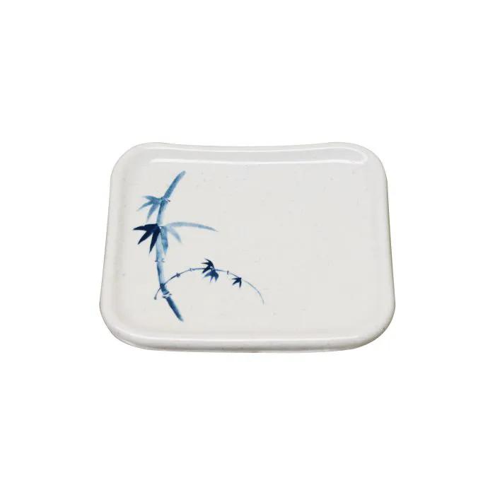 Thunder Group 0010BB, 6 1/2" X 5 1/2" PLATE, BLUE BAMBOO, Melamine, NSF, Case Pack of 12