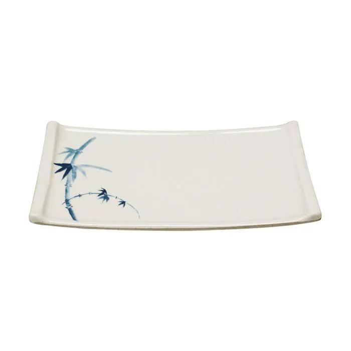 Thunder Group 0011BB, 8 1/2" X 4 3/4" BAMBOO SASHIMI PLATTER, BLUE BAMBOO, Melamine, NSF, Case Pack of 12