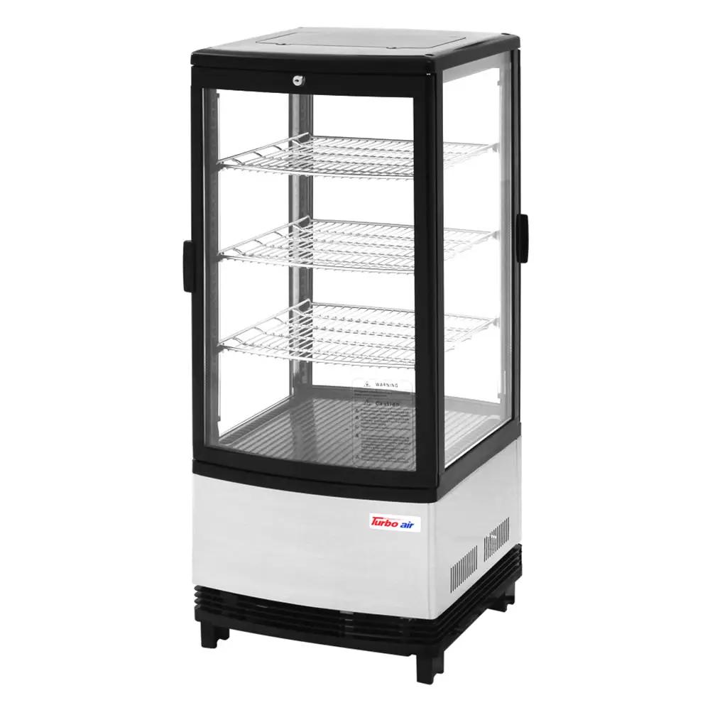 Turbo Air CRT-77-2R-N Black Countertop Pass-Thru Refrigerator with Glass Doors (115v)
