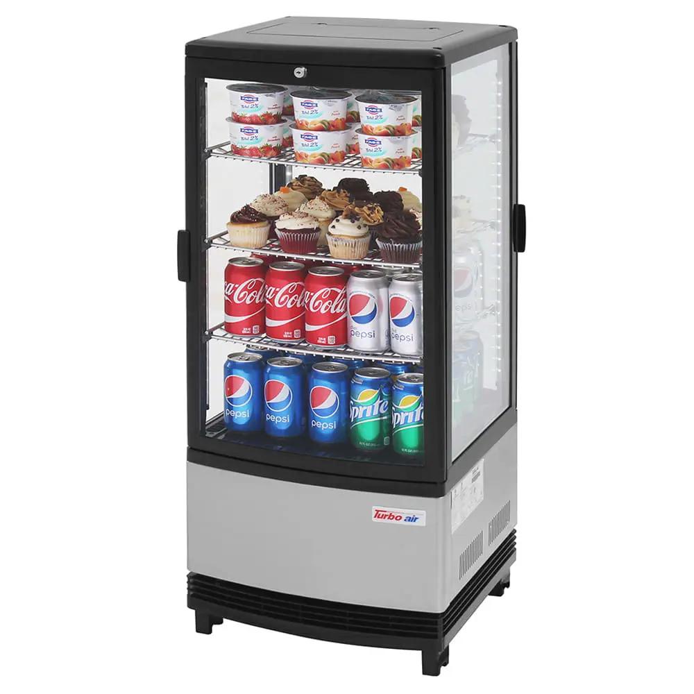 Turbo Air CRT-77-2R-N Black Countertop Pass-Thru Refrigerator with Glass Doors (115v)