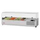 Turbo Air CTST-1200G-13-N 47" E-Line Stainless Steel Countertop Refrigerated Prep Rail with Sneeze Guard