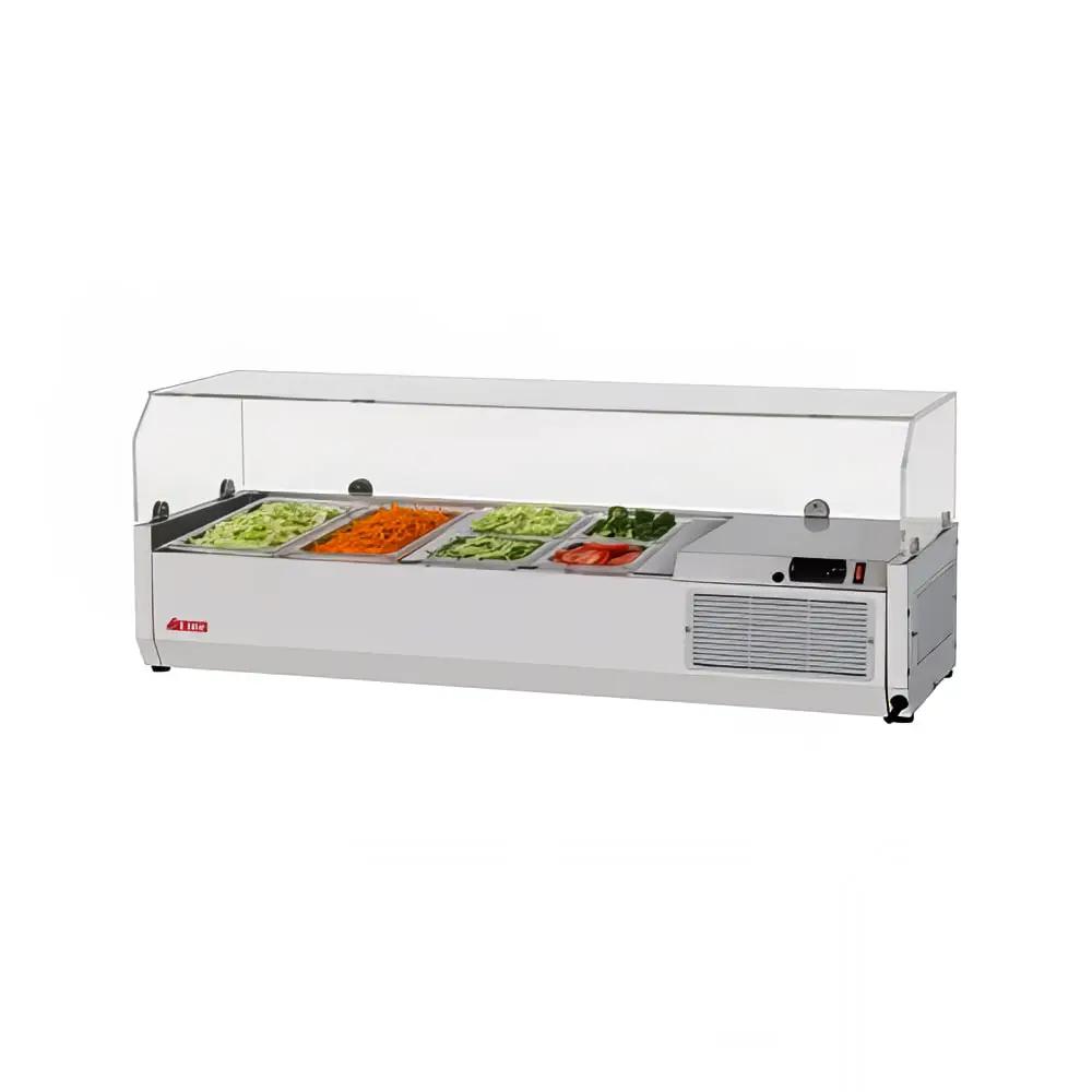 Turbo Air CTST-1200G-N 48" Commercial Countertop Refrigerated Prep Rail with Sneeze Guard
