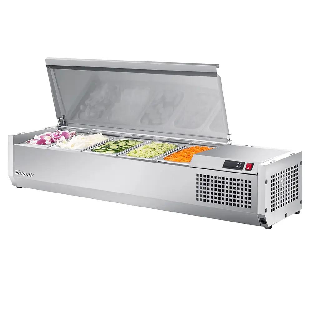 Turbo Air CTST-1200-N E-Line Countertop Refrigerated Prep Rail - 48 3/8" with Hinged Lid