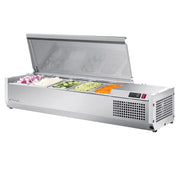 Turbo Air CTST-1200-N E-Line Countertop Refrigerated Prep Rail - 48 3/8" with Hinged Lid